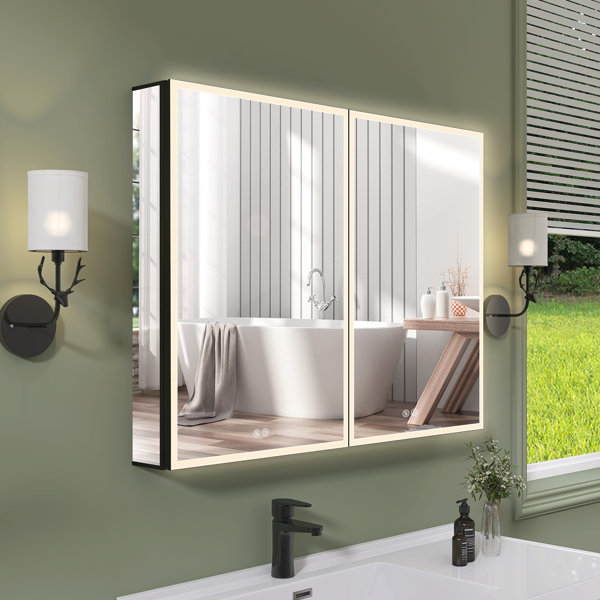 Wrought Studio Astolfo 40'' W 30'' H Recessed Frameless Medicine ...